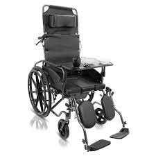 Powder coated recliner wheelchair